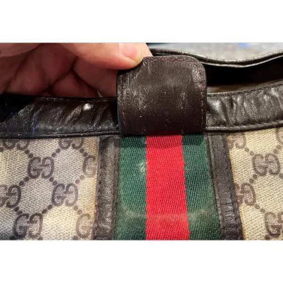 1960' GUCCI ANTIQUE TRAIN CASE LUGGAGE BAG - Picture 10 of 16